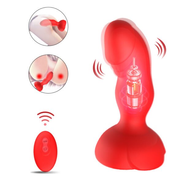 Rose Magnetic Remote Control Anal Plug | Vibrating Silicone Butt Plug for Men & Women - Image 3
