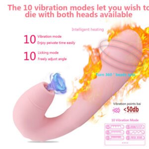 Rechargeable Vibrating Massage Wand with Suction & Rotating Beads | Multi-Function Pleasure Toy