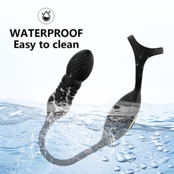 Wireless App-Controlled Anal Plug & Triple Cock Ring | Silicone Prostate Massager - Image 4