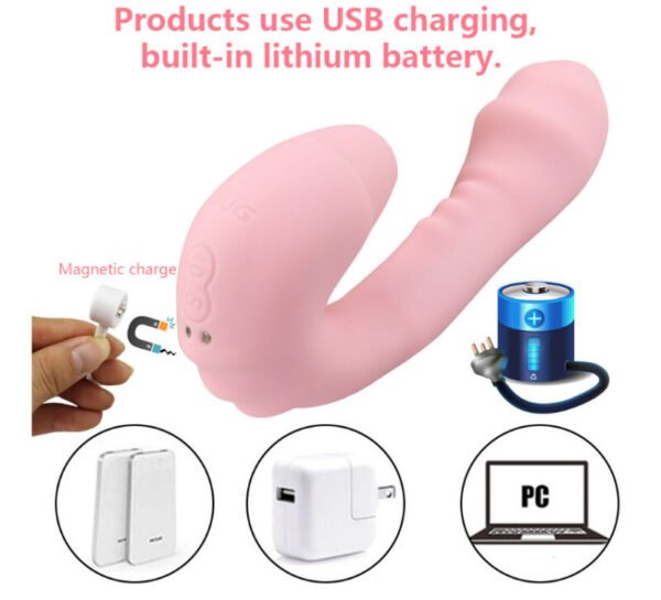 Rechargeable Vibrating Massage Wand with Suction & Rotating Beads | Multi-Function Pleasure Toy - Image 3