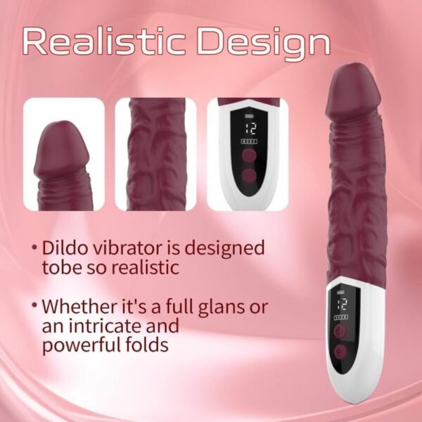 10-Speed Vibrating Realistic Dildo | Digital Display Couple’s Intimacy Toy - Image 3