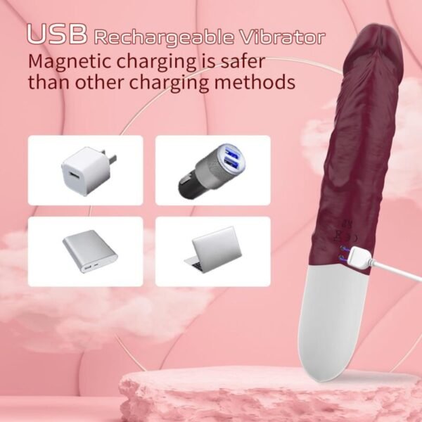 10-Speed Vibrating Realistic Dildo | Digital Display Couple’s Intimacy Toy - Image 4