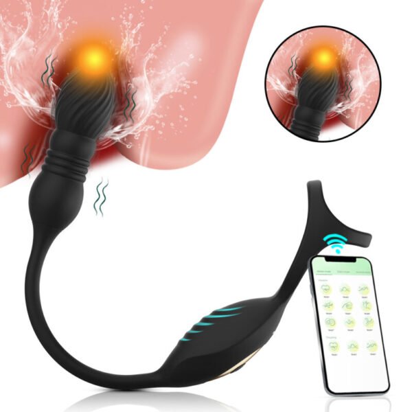 Wireless App-Controlled Anal Plug & Triple Cock Ring | Silicone Prostate Massager