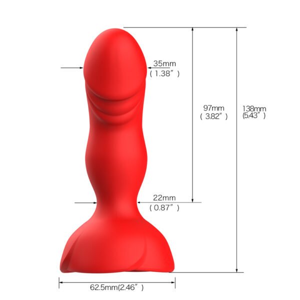 Rose Magnetic Remote Control Anal Plug | Vibrating Silicone Butt Plug for Men & Women - Image 7