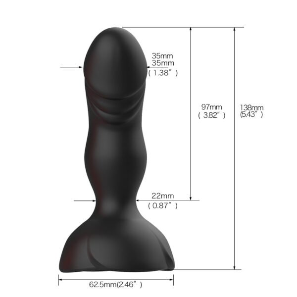 Rose Magnetic Remote Control Anal Plug | Vibrating Silicone Butt Plug for Men & Women - Image 8