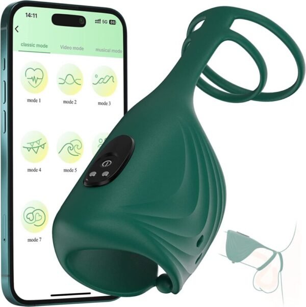 Dual Ring Vibrating Penis Trainer | App-Controlled Delay & Stamina Enhancer - Image 3