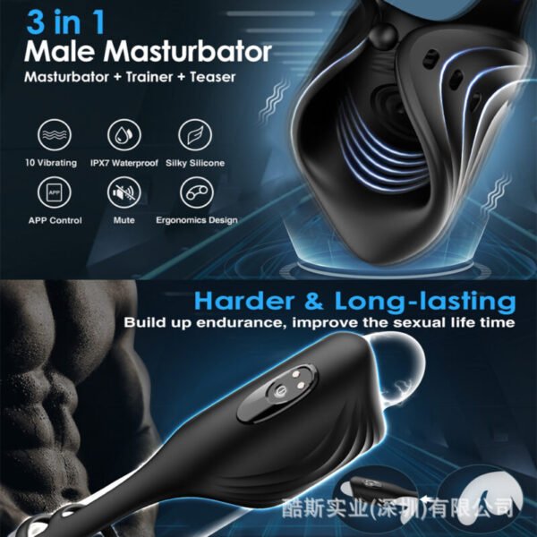 Dual Ring Vibrating Penis Trainer | App-Controlled Delay & Stamina Enhancer - Image 10