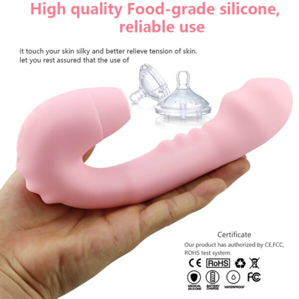 Rechargeable Vibrating Massage Wand with Suction & Rotating Beads | Multi-Function Pleasure Toy - Image 2