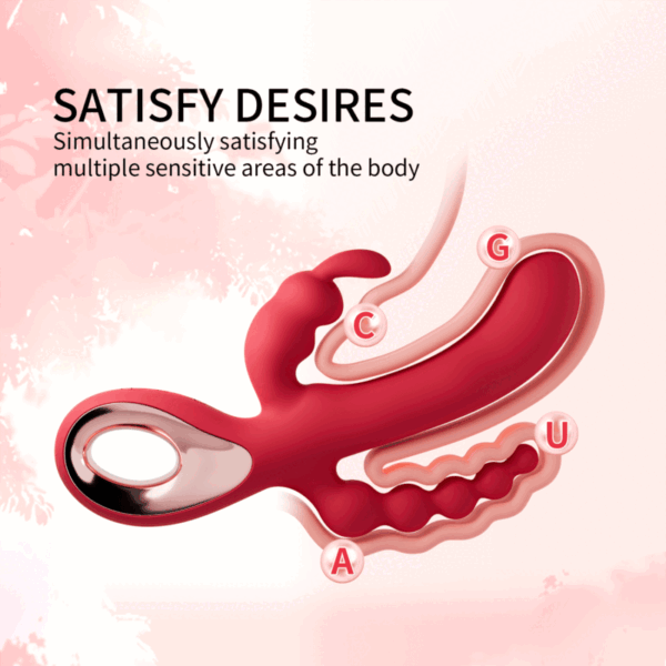 Rabbit Triple-Vibration Wand | Rear Massage & Insertion Vibrator for Women