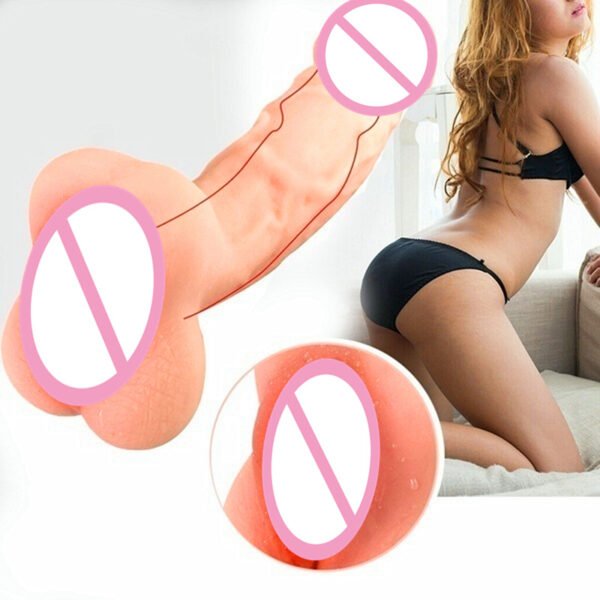 Dual-Head Hollow Dildo for Men & Women | Realistic Molding Fleshlight with Vacuum Suction