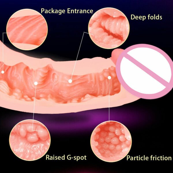Dual-Head Hollow Dildo for Men & Women | Realistic Molding Fleshlight with Vacuum Suction - Image 5