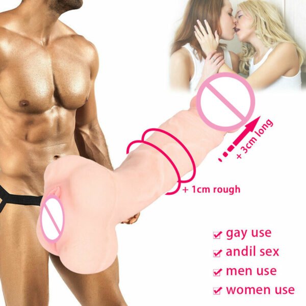 Dual-Head Hollow Dildo for Men & Women | Realistic Molding Fleshlight with Vacuum Suction - Image 6