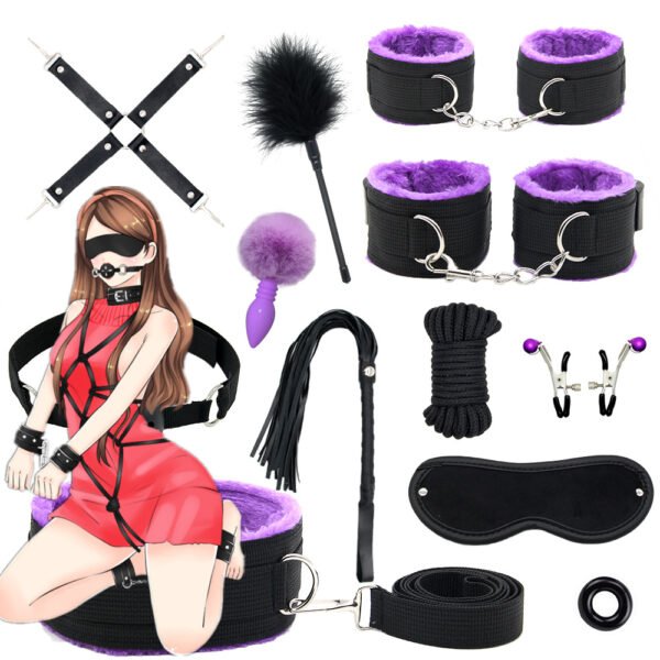 BDSM Bondage Kit | Nipple Clamps, Whip, Handcuffs & Gag Play Set