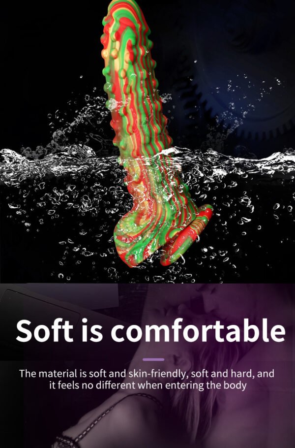 Realistic Multi-Color Dildo | Textured Soft Silicone Stimulating Sex Toy for Women